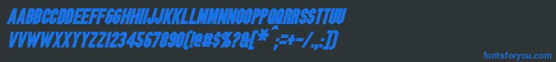 BlitzwingBoldItalic Font – Blue Fonts on Black Background
