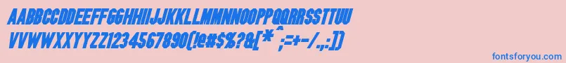 BlitzwingBoldItalic Font – Blue Fonts on Pink Background