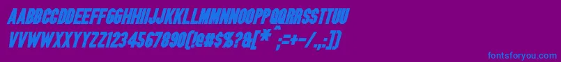BlitzwingBoldItalic Font – Blue Fonts on Purple Background