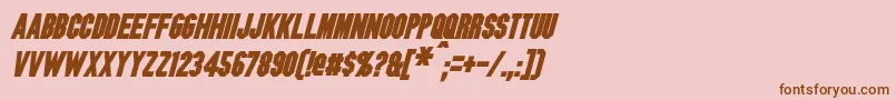 BlitzwingBoldItalic-fontti – ruskeat fontit vaaleanpunaisella taustalla