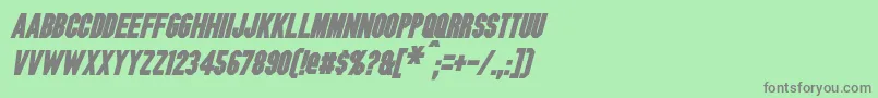 BlitzwingBoldItalic Font – Gray Fonts on Green Background