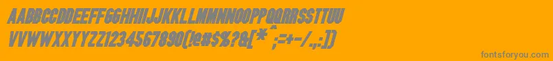 BlitzwingBoldItalic-fontti – harmaat kirjasimet oranssilla taustalla