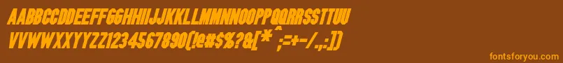 BlitzwingBoldItalic Font – Orange Fonts on Brown Background