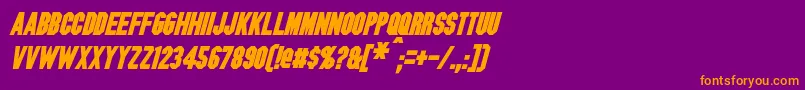 フォントBlitzwingBoldItalic – 紫色の背景にオレンジのフォント