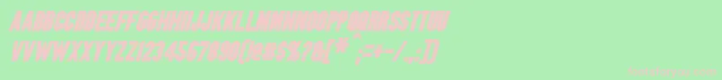 BlitzwingBoldItalic-fontti – vaaleanpunaiset fontit vihreällä taustalla
