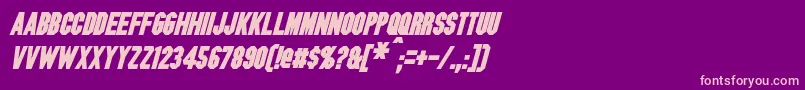 BlitzwingBoldItalic-fontti – vaaleanpunaiset fontit violetilla taustalla
