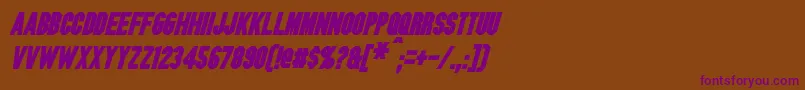 BlitzwingBoldItalic-Schriftart – Violette Schriften auf braunem Hintergrund