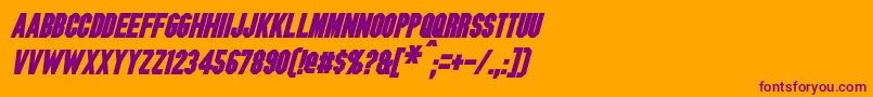 Шрифт BlitzwingBoldItalic – фиолетовые шрифты на оранжевом фоне