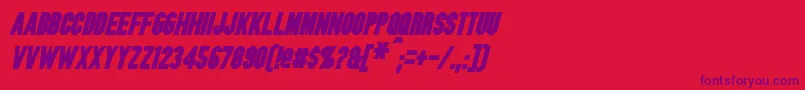 BlitzwingBoldItalic Font – Purple Fonts on Red Background