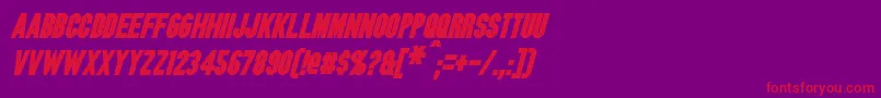 BlitzwingBoldItalic-Schriftart – Rote Schriften auf violettem Hintergrund