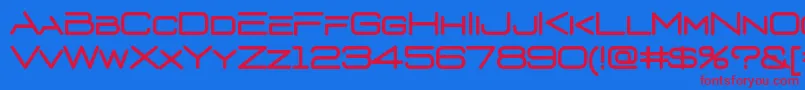 D3 Euronism Font – Red Fonts on Blue Background