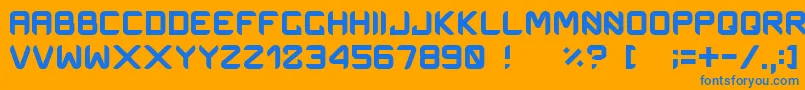 Onemanarmy Font – Blue Fonts on Orange Background