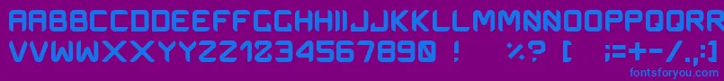 フォントOnemanarmy – 紫色の背景に青い文字