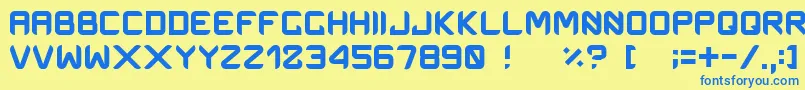 Onemanarmy Font – Blue Fonts on Yellow Background