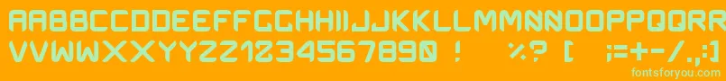 Onemanarmy Font – Green Fonts on Orange Background