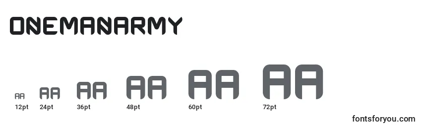 Размеры шрифта Onemanarmy