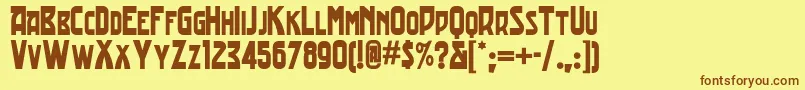 Tradingpostnf Font – Brown Fonts on Yellow Background