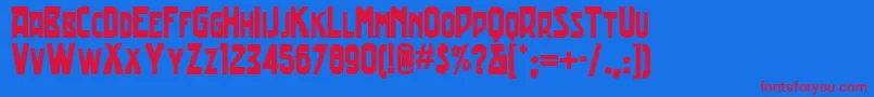 フォントTradingpostnf – 赤い文字の青い背景