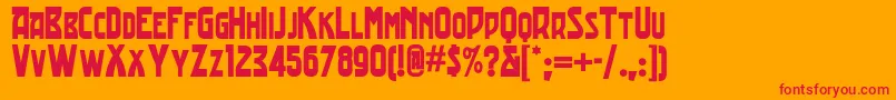 Czcionka Tradingpostnf – czerwone czcionki na pomarańczowym tle