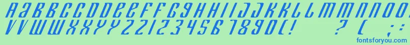 DepartmentK Font – Blue Fonts on Green Background