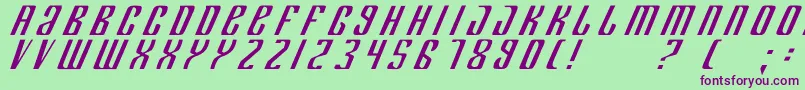 フォントDepartmentK – 緑の背景に紫のフォント