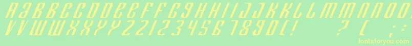 フォントDepartmentK – 黄色の文字が緑の背景にあります