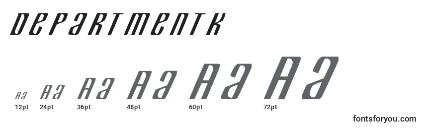 DepartmentK Font Sizes