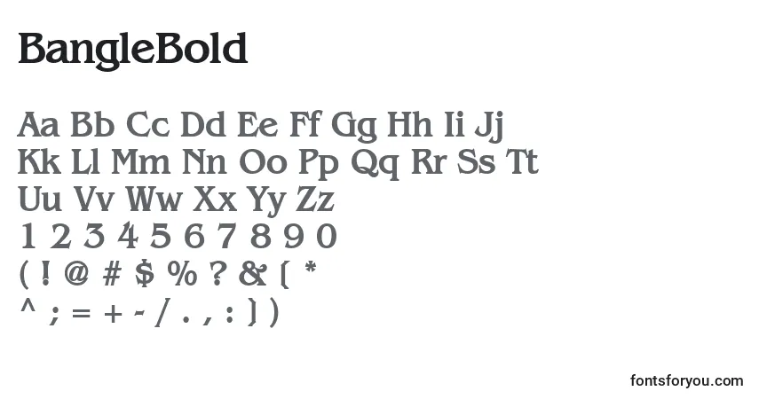 Schriftart BangleBold – Alphabet, Zahlen, spezielle Symbole