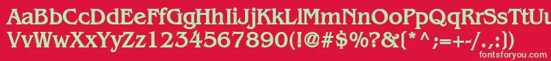 フォントBangleBold – 赤い背景に緑の文字