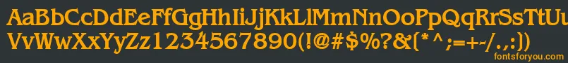 フォントBangleBold – 黒い背景にオレンジの文字