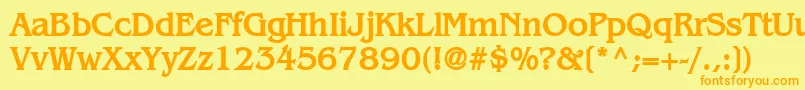 BangleBold Font – Orange Fonts on Yellow Background