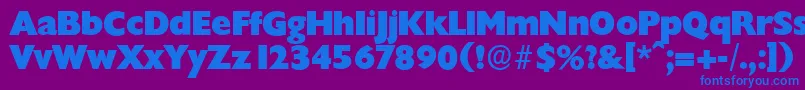 ChantillyserialHeavyRegular Font – Blue Fonts on Purple Background