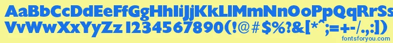 ChantillyserialHeavyRegular Font – Blue Fonts on Yellow Background