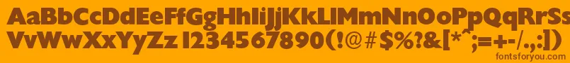 Шрифт ChantillyserialHeavyRegular – коричневые шрифты на оранжевом фоне