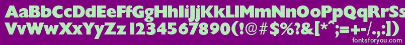 ChantillyserialHeavyRegular-Schriftart – Grüne Schriften auf violettem Hintergrund