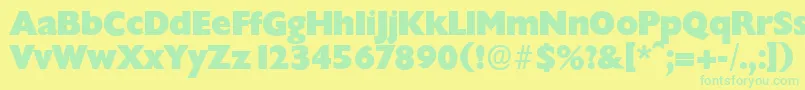 ChantillyserialHeavyRegular Font – Green Fonts on Yellow Background