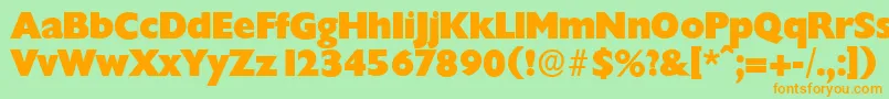 Police ChantillyserialHeavyRegular – polices orange sur fond vert