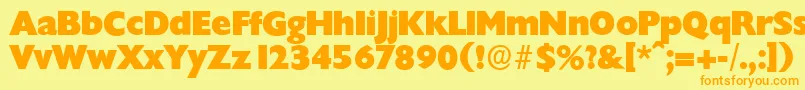 ChantillyserialHeavyRegular Font – Orange Fonts on Yellow Background