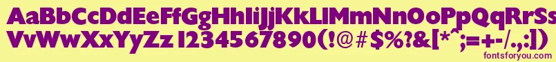 ChantillyserialHeavyRegular Font – Purple Fonts on Yellow Background