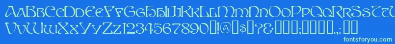 SpriteTM Font – Green Fonts on Blue Background