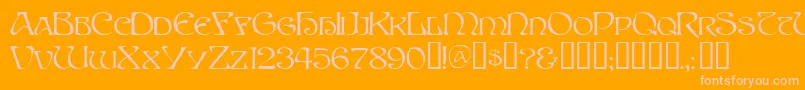 Fonte SpriteTM – fontes rosa em um fundo laranja