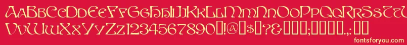 SpriteTM Font – Yellow Fonts on Red Background