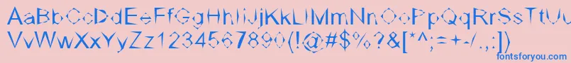 Dpcarvedout Font – Blue Fonts on Pink Background