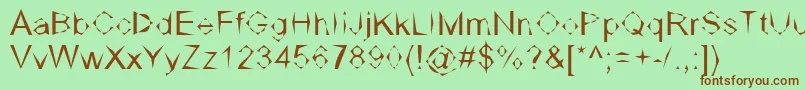 Dpcarvedout Font – Brown Fonts on Green Background