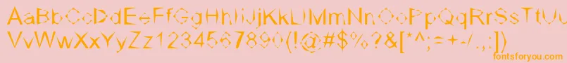 Dpcarvedout Font – Orange Fonts on Pink Background
