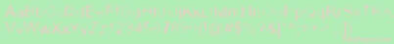 Dpcarvedout Font – Pink Fonts on Green Background