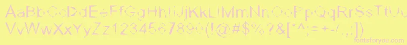 Dpcarvedout Font – Pink Fonts on Yellow Background