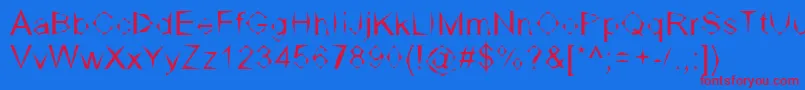 Dpcarvedout Font – Red Fonts on Blue Background