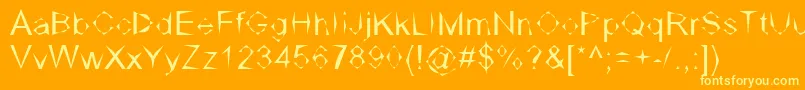 Dpcarvedout Font – Yellow Fonts on Orange Background