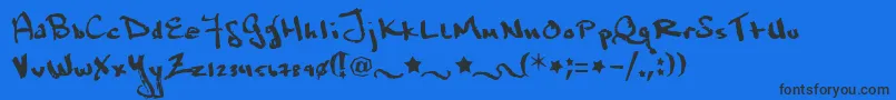 Marcusia Font – Black Fonts on Blue Background